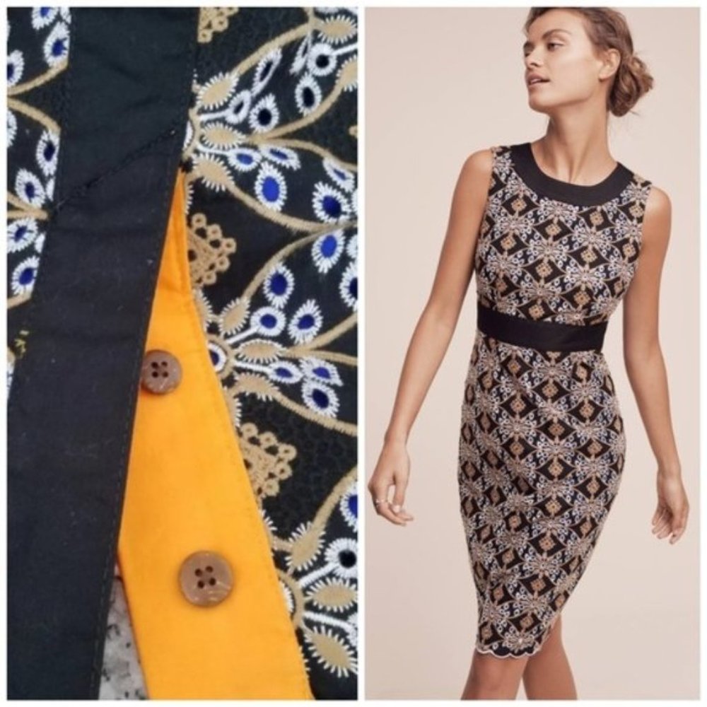 Anthropologie HD in Paris Cutwork Column Dress 14